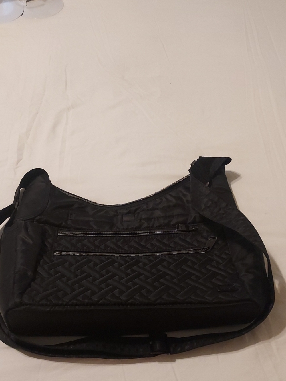 Lug Camper Black Quilted Crossbody Shoulder Bag